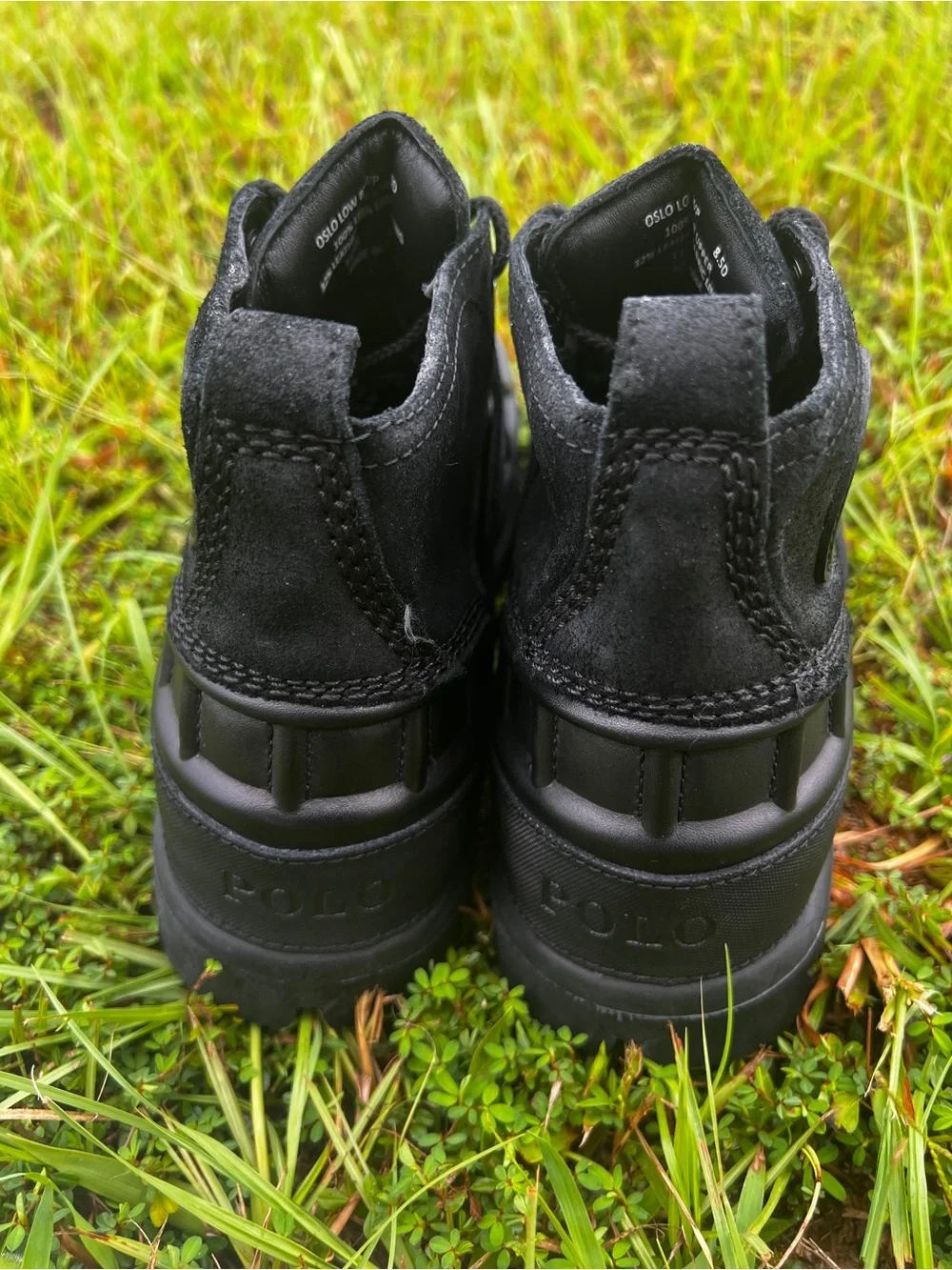 NEW Polo size 8.5 Mens Ralph Lauren Oslo Low Black Leather Boots